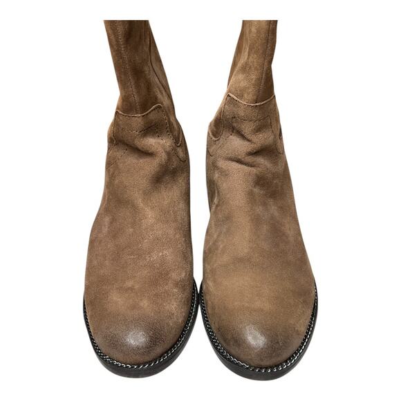 Franco Sarto Brenna Brown Suede Boots Size 8 Wide Calf - Picture 2 of 11